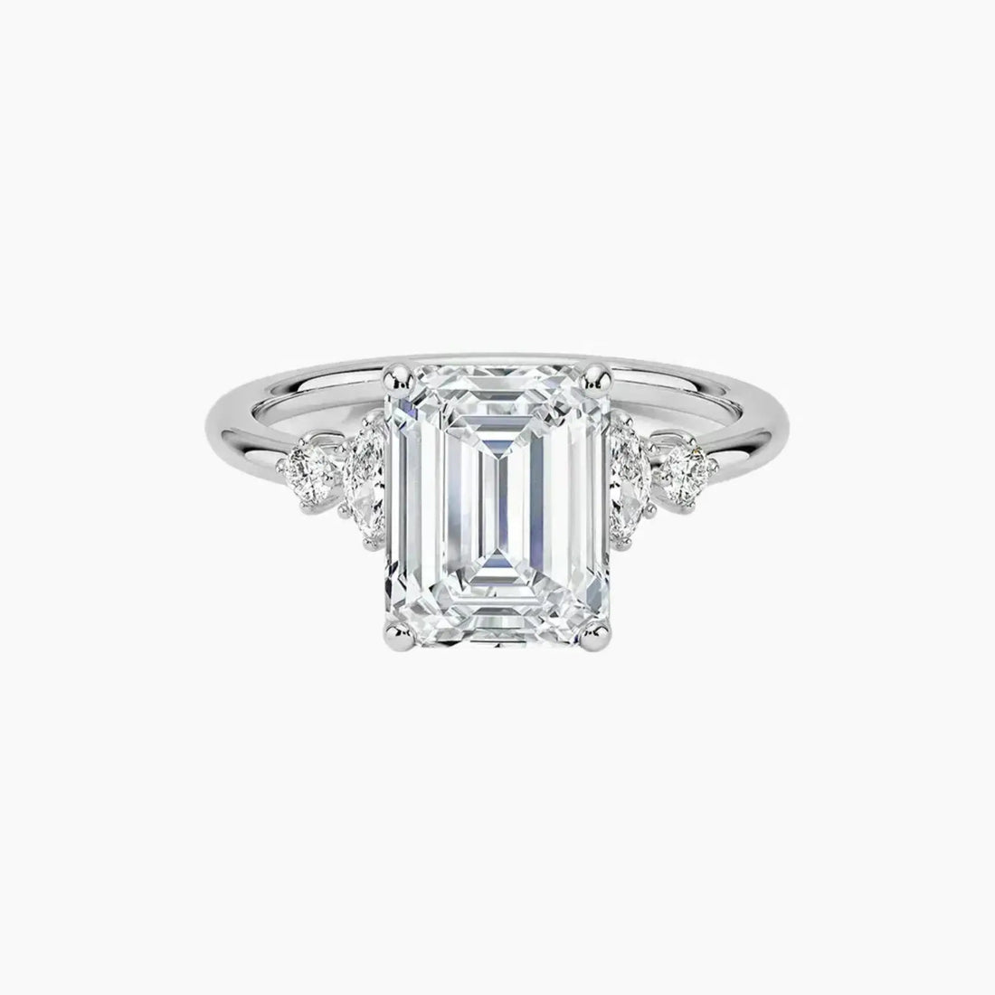 Jordana Emerald Designer 1.5 Carat Lab Grown Diamond Engagement Ring in 18K Yellow Gold