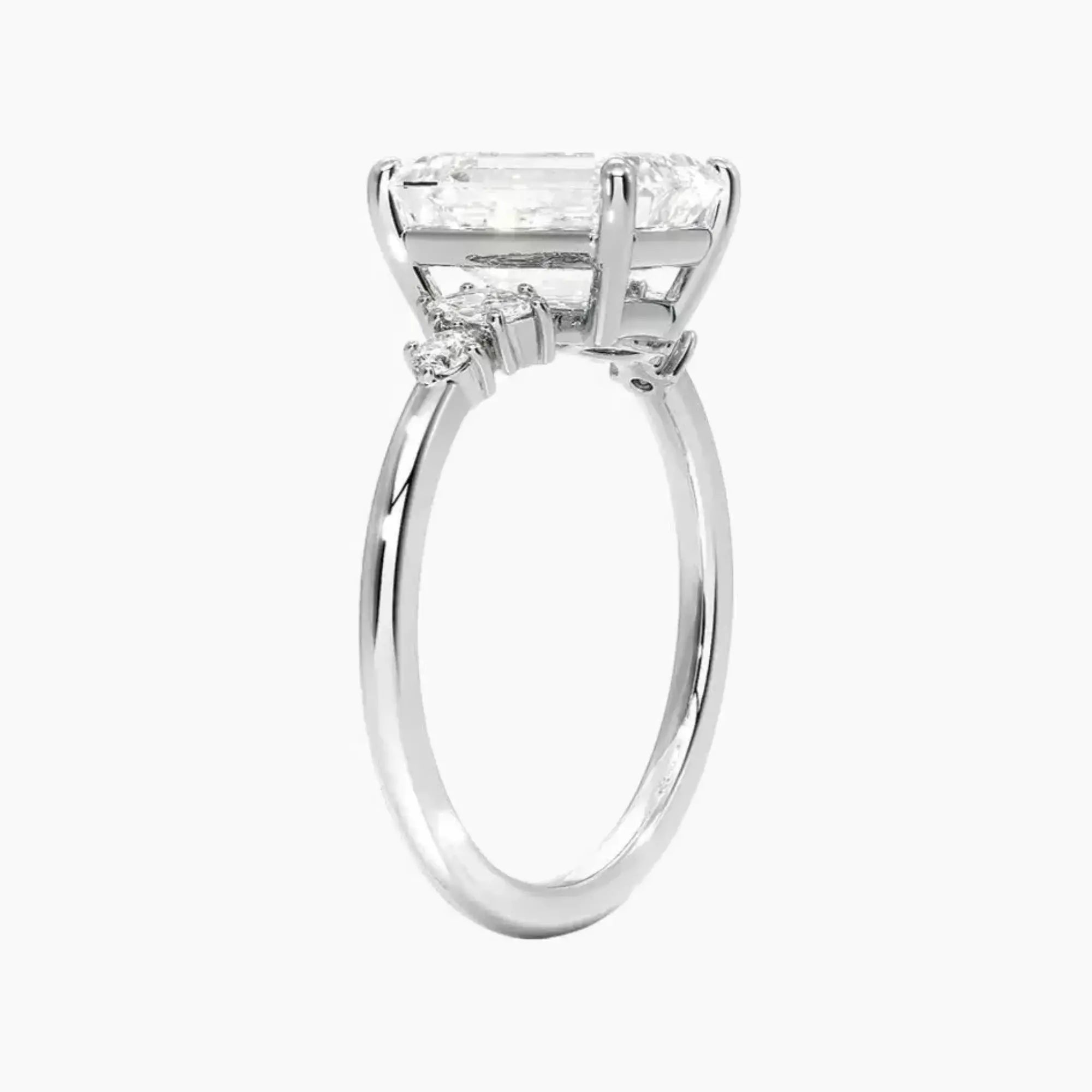 Jordana Emerald Designer 1.5 Carat Lab Grown Diamond Engagement Ring in 14K White Gold