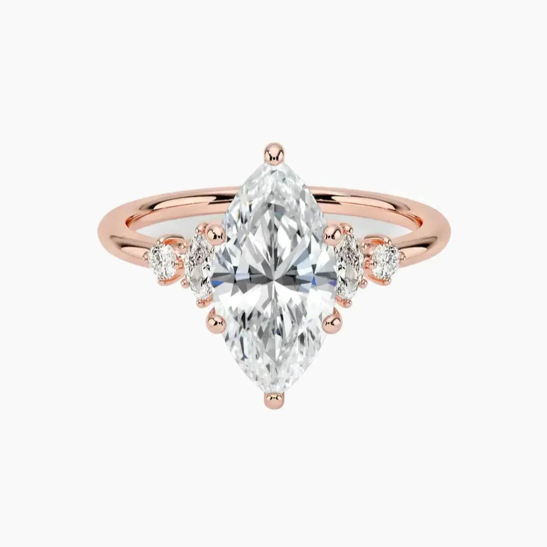 Jordana Marquise Designer 3 Carat Lab Grown Diamond Engagement Ring in 14K Yellow Gold