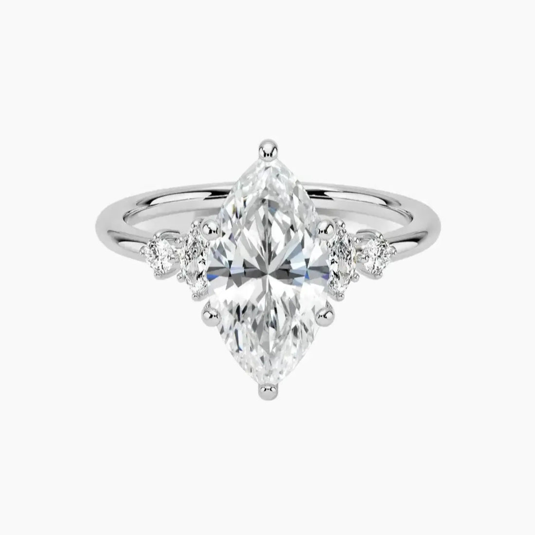 Jordana Marquise Designer 1 Carat Lab Grown Diamond Engagement Ring in 14K White Gold