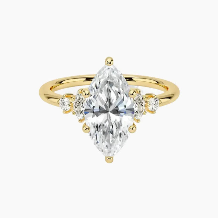 Jordana Marquise Designer 1.5 Carat Lab Grown Diamond Engagement Ring in 18K Yellow Gold
