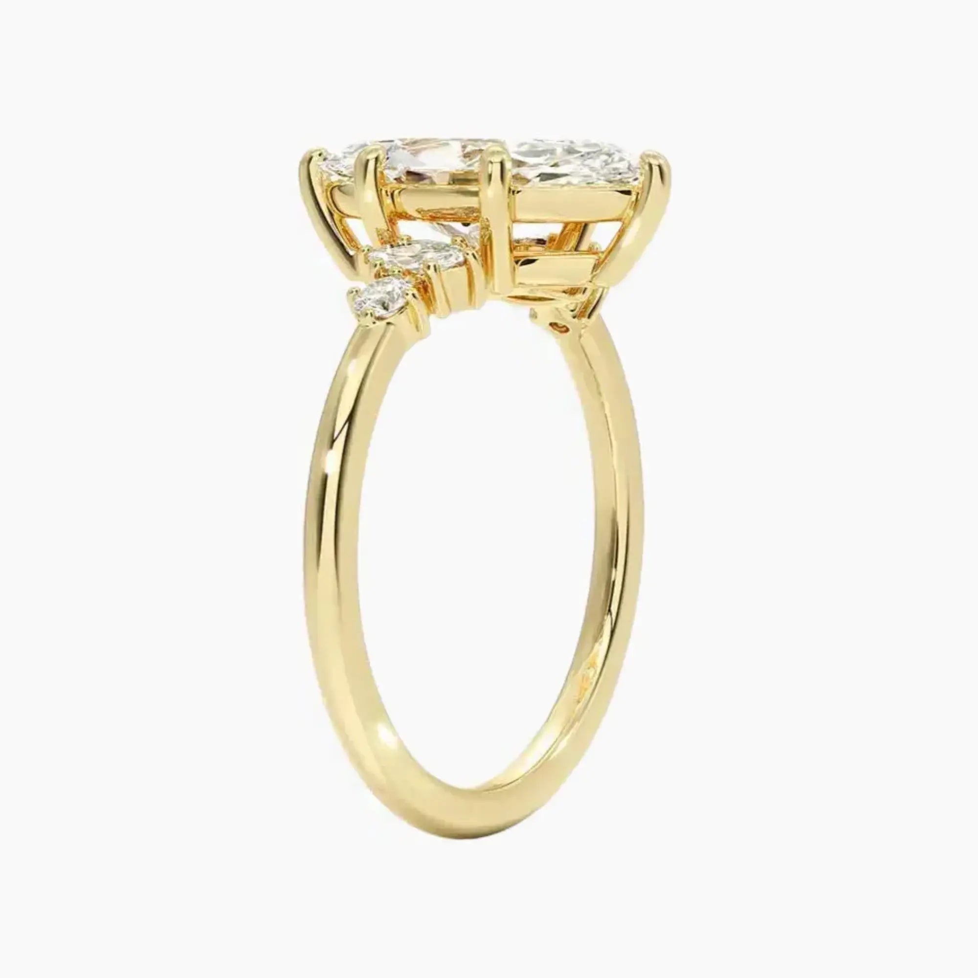 Jordana Marquise Designer 3 Carat Lab Grown Diamond Engagement Ring in 18K Rose Gold