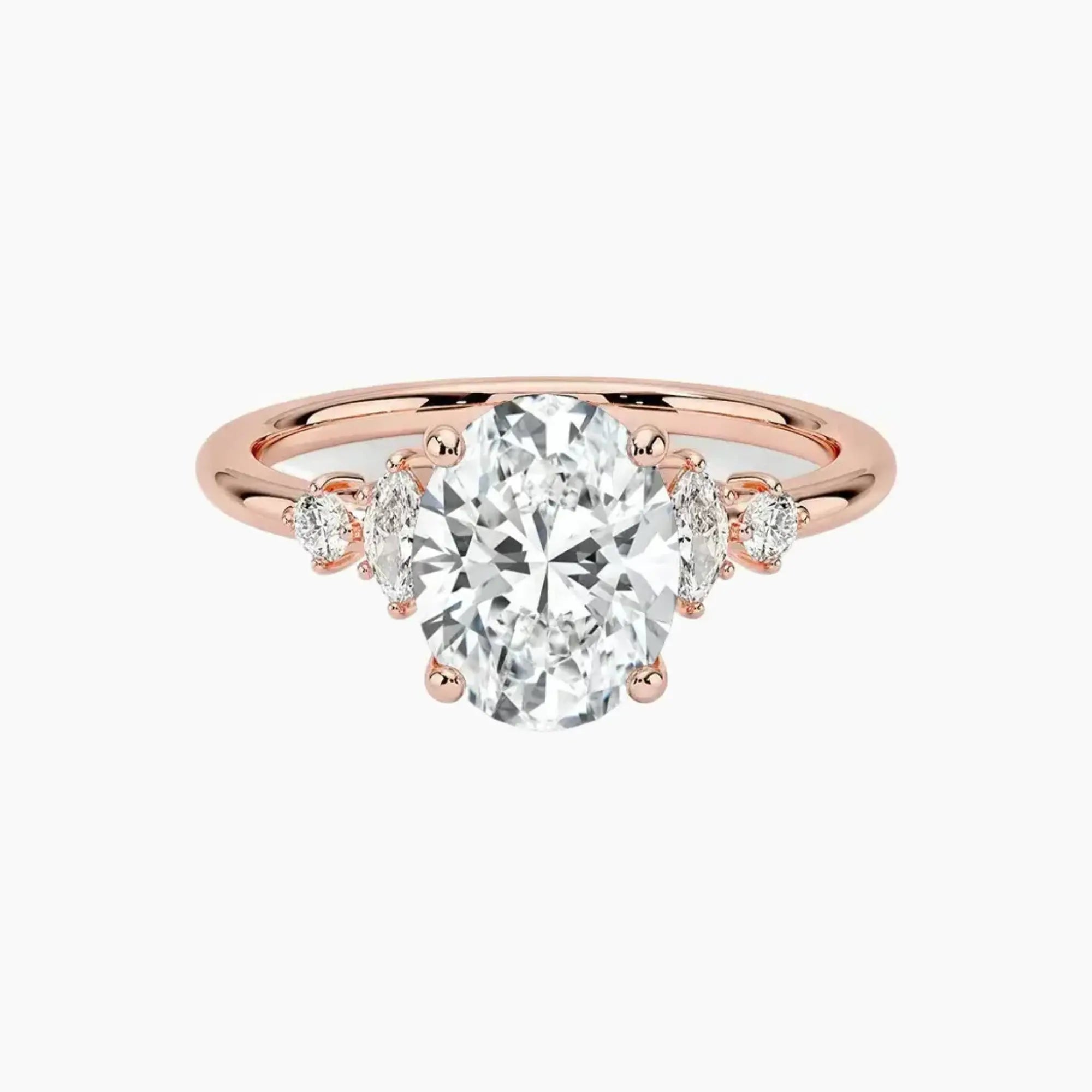 Jordana Oval Designer 2.5 Carat Lab Grown Diamond Engagement Ring in 14K White Gold