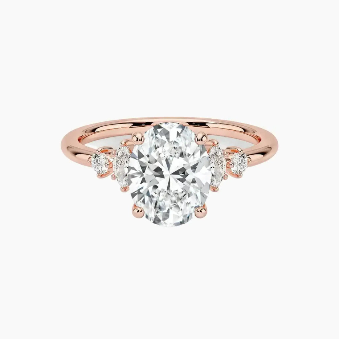 Jordana Oval Designer 2.5 Carat Lab Grown Diamond Engagement Ring in 14K White Gold