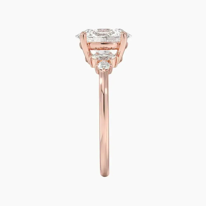 Jordana Oval Designer 3 Carat Lab Grown Diamond Engagement Ring in 14K White Gold