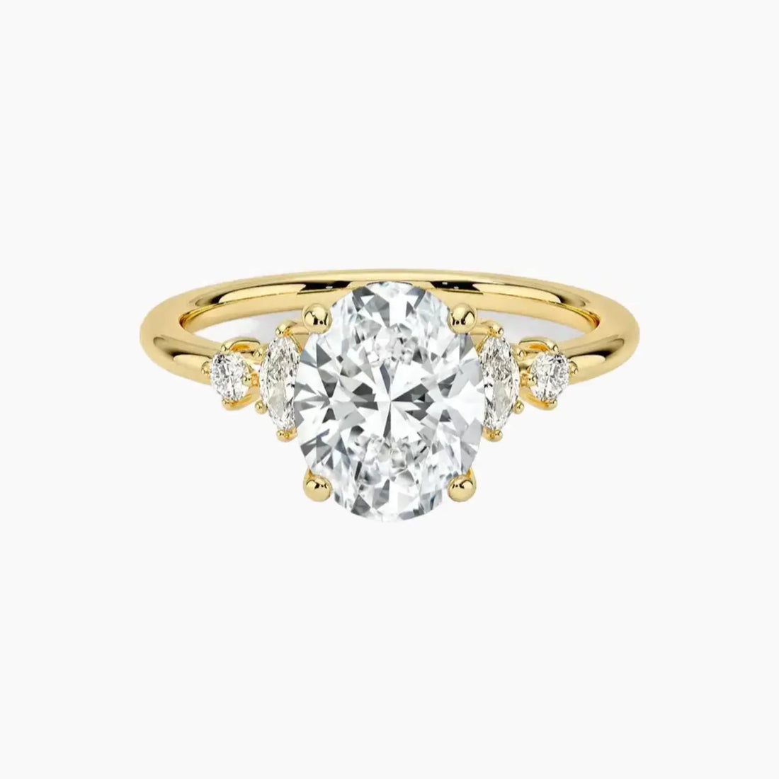Jordana Oval Designer 2 Carat Lab Grown Diamond Engagement Ring in 14K Rose Gold