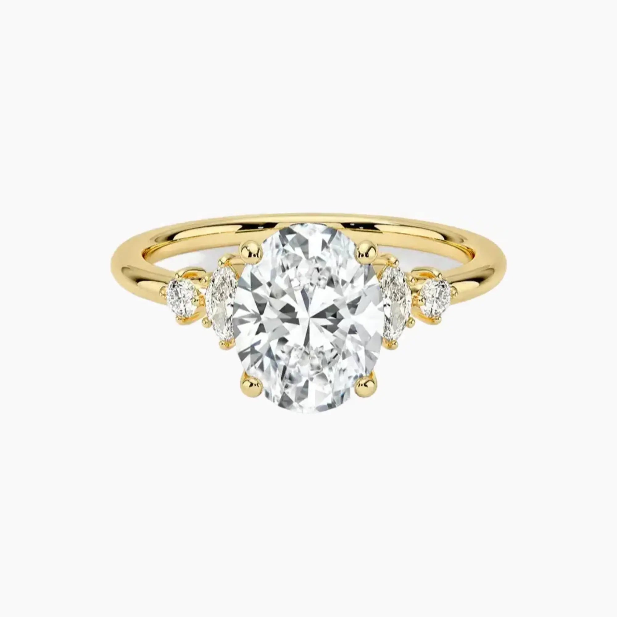 Jordana Oval Designer 2 Carat Lab Grown Diamond Engagement Ring in 18K Rose Gold