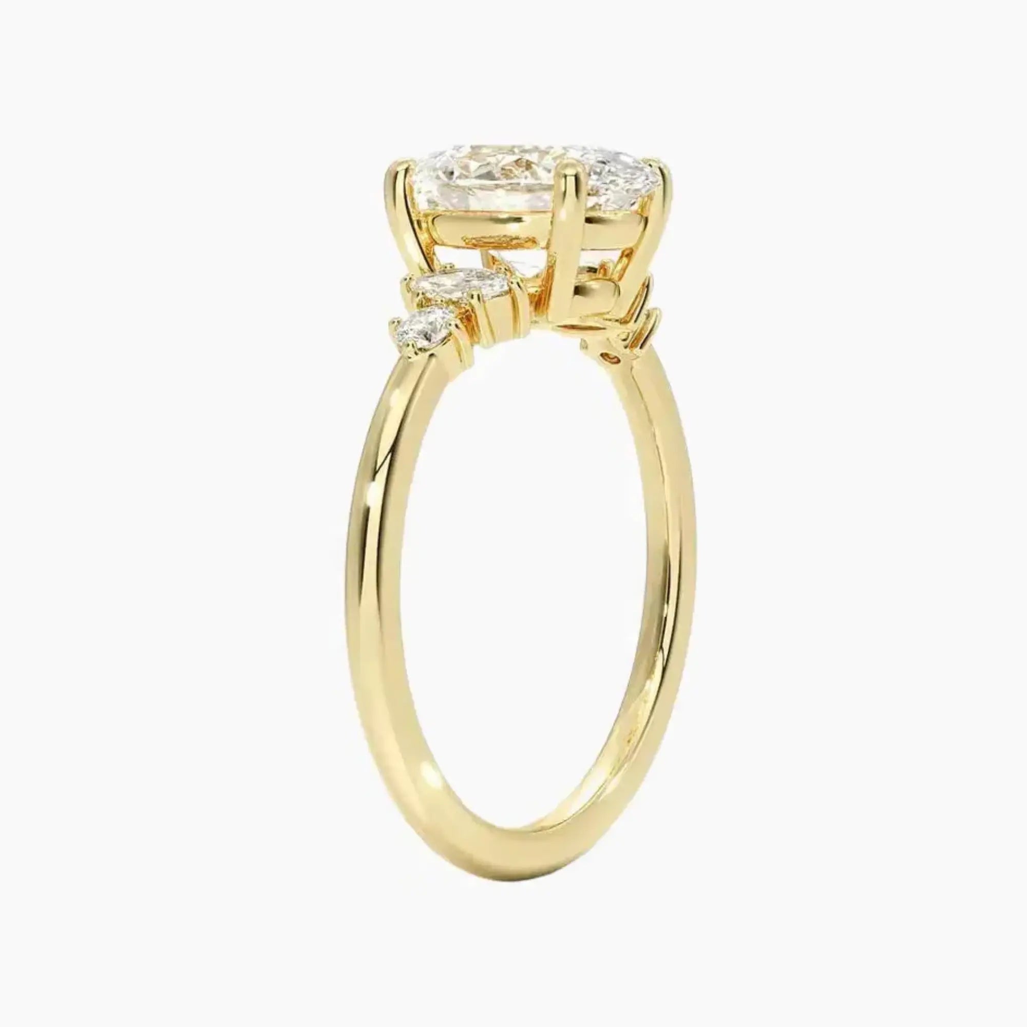 Jordana Oval Designer 2 Carat Lab Grown Diamond Engagement Ring in 14K Rose Gold