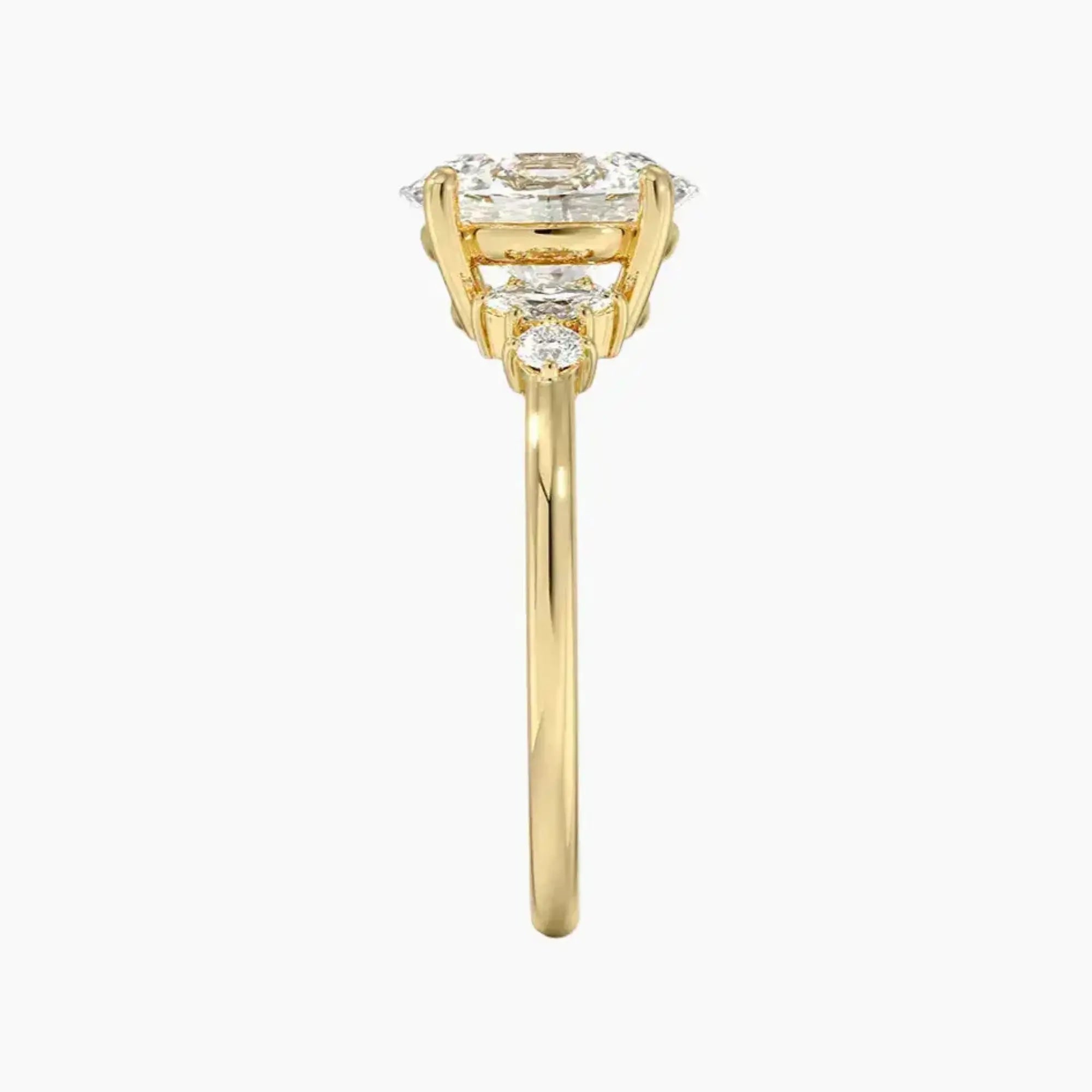Jordana Oval Designer 2.5 Carat Lab Grown Diamond Engagement Ring in 18K Yellow Gold