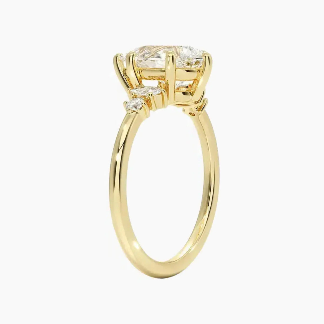Jordana Pear Designer Diamond Ring Setting in 14K Yellow Gold