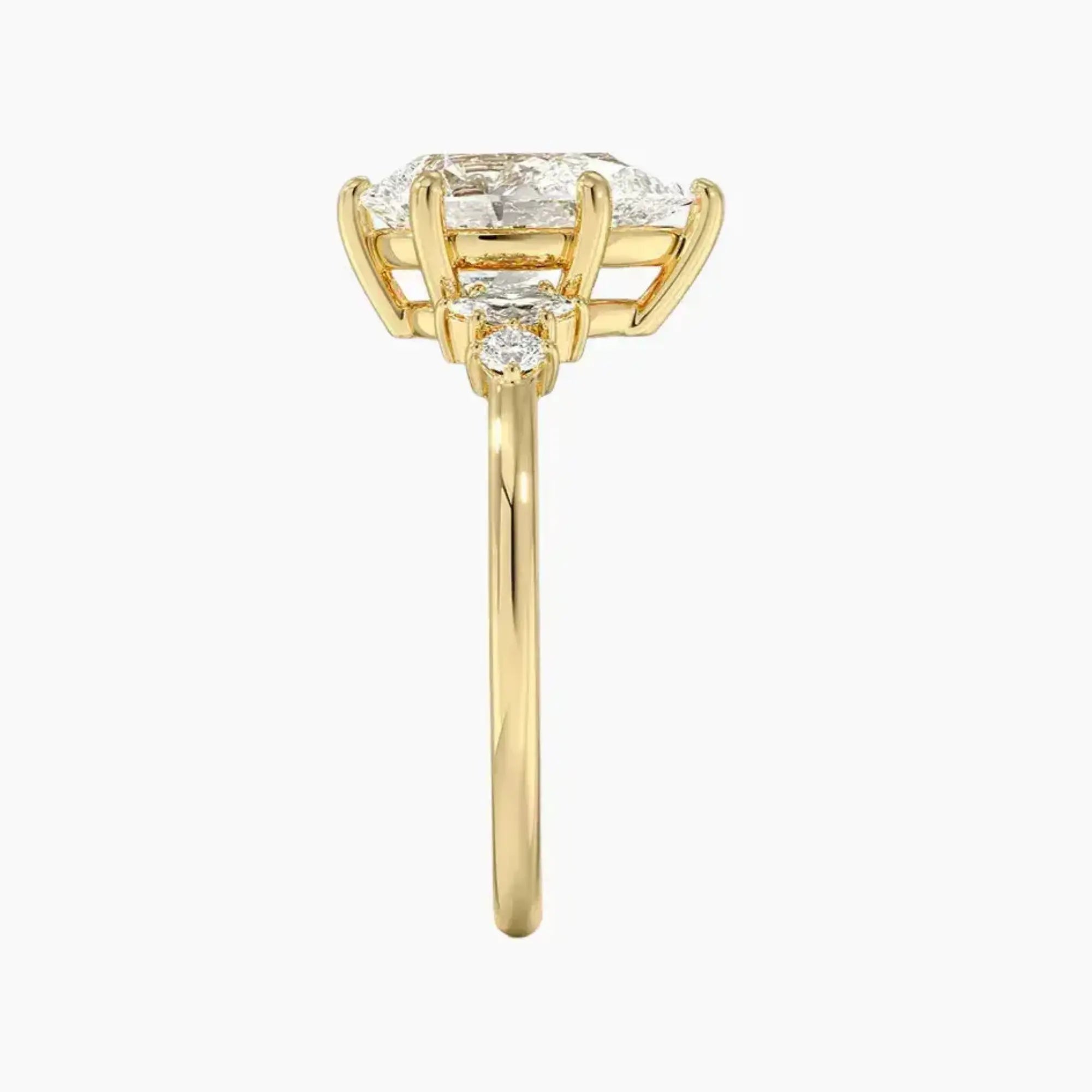 Jordana Pear Designer 1 Carat Lab Grown Diamond Engagement Ring in 18K White Gold