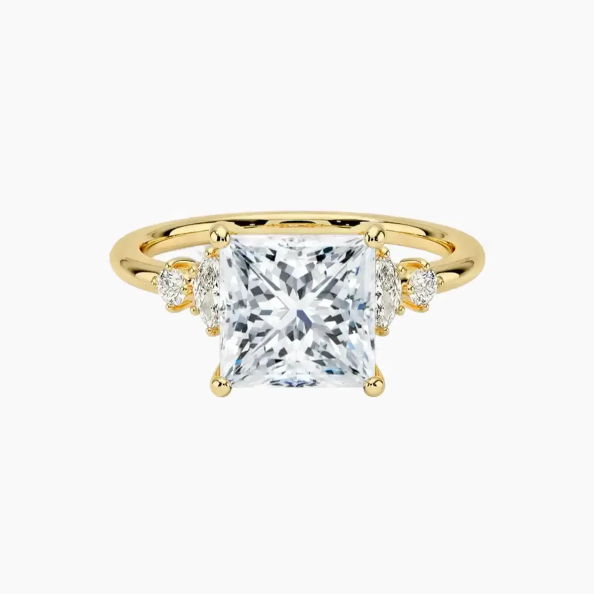 Jordana Princess Designer 2 Carat Lab Grown Diamond Engagement Ring in 18K Rose Gold
