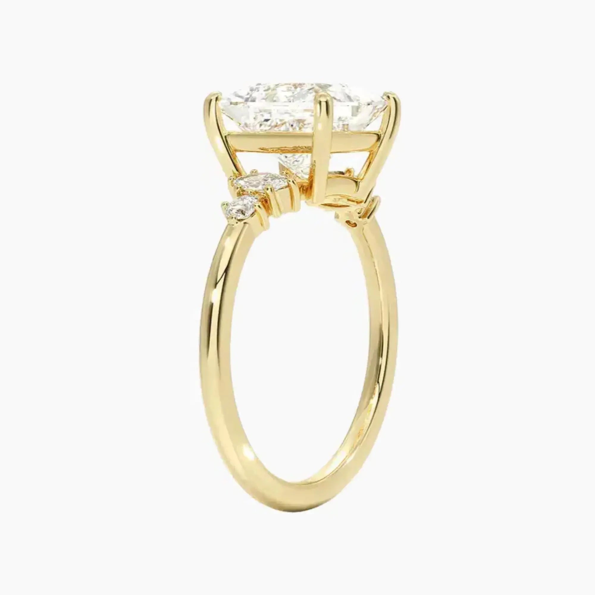 Jordana Princess Designer 3 Carat Lab Grown Diamond Engagement Ring in 18K White Gold