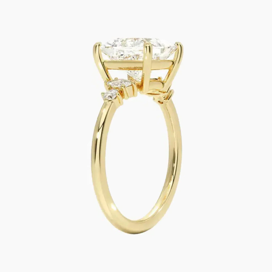 Jordana Princess Designer 3 Carat Lab Grown Diamond Engagement Ring in 18K Rose Gold