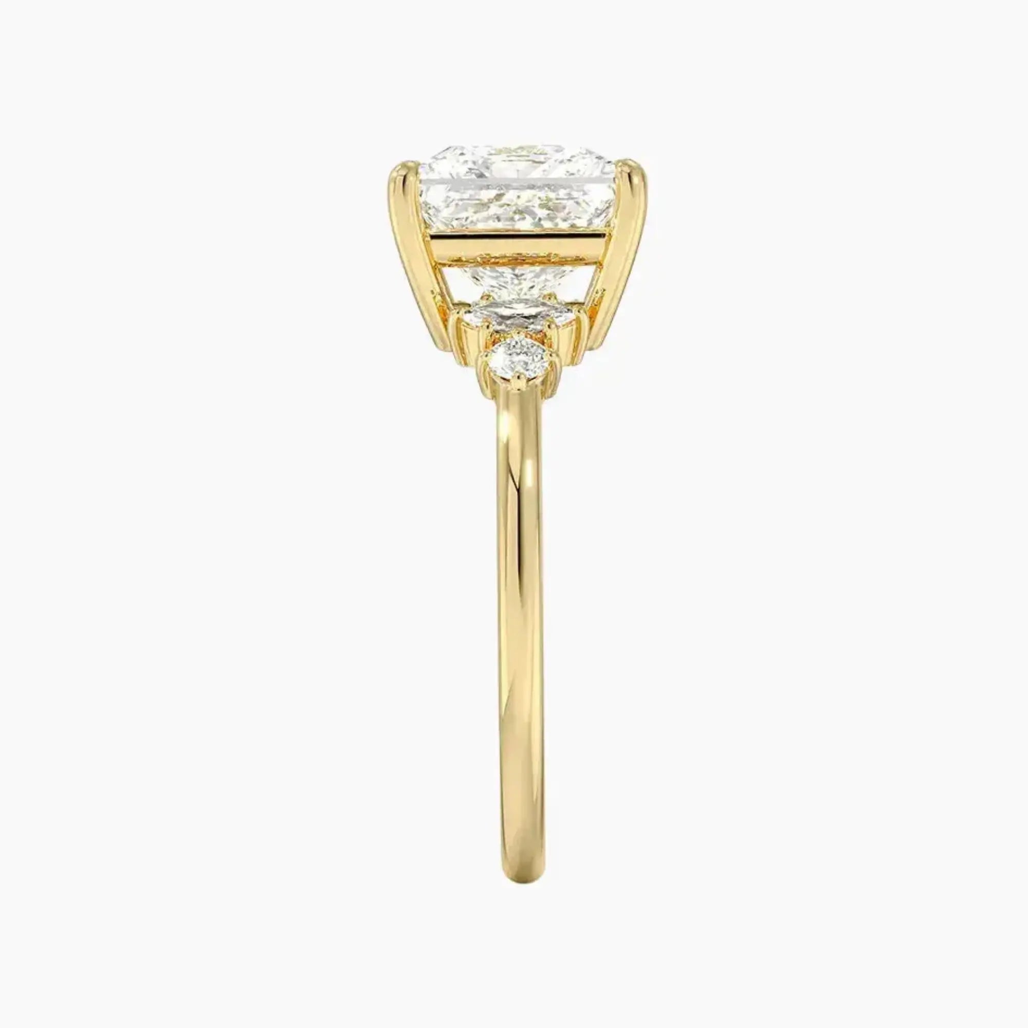 Jordana Princess Designer Diamond Ring Setting in 18K Yellow Gold
