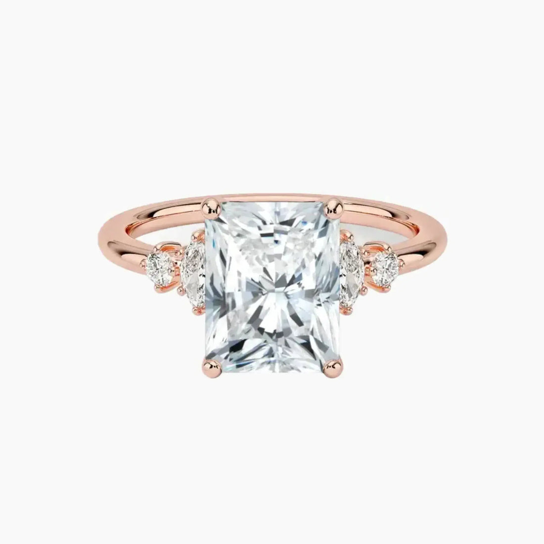 Jordana Radiant Designer Diamond Ring Setting in 18K Yellow Gold