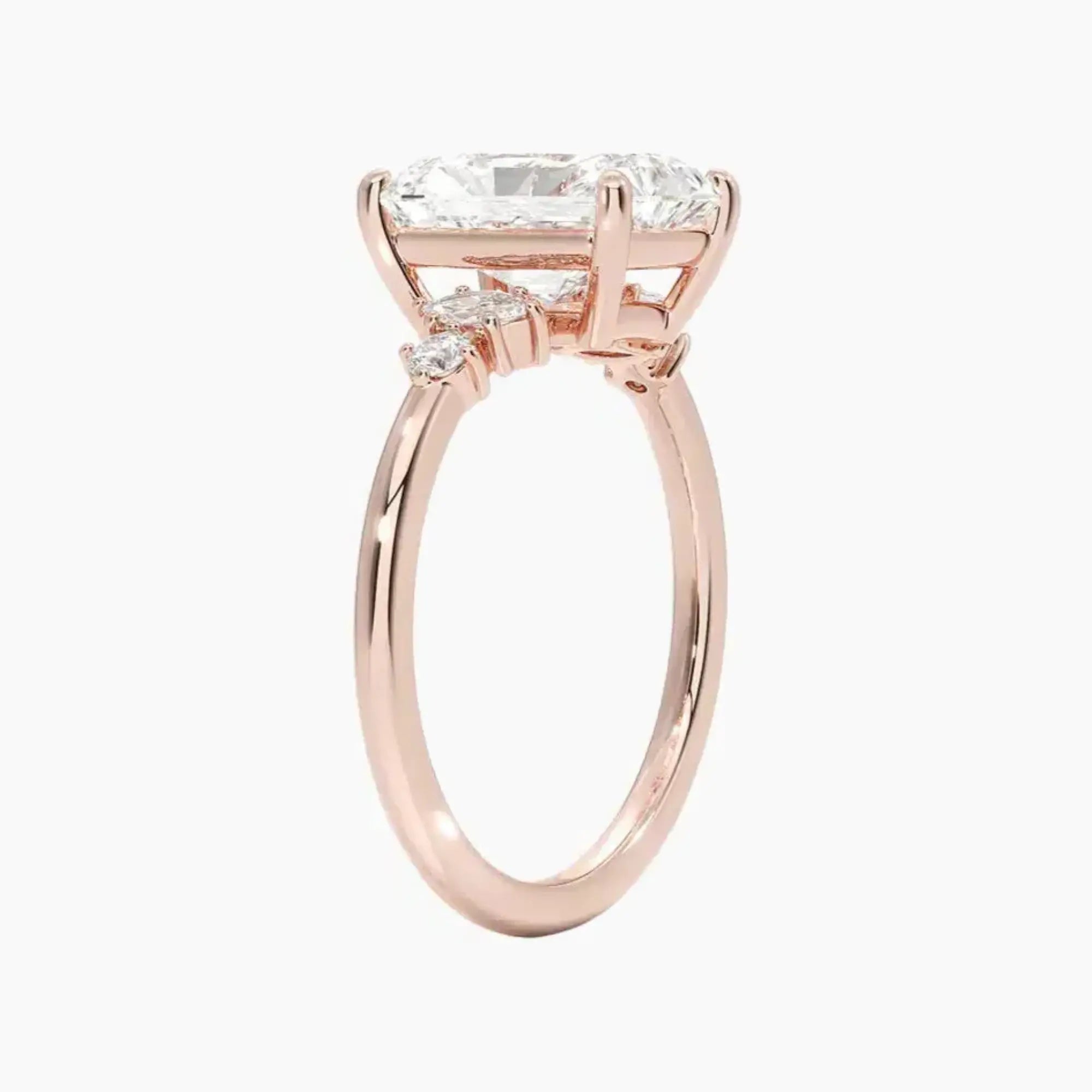 Jordana Radiant Designer 1.5 Carat Lab Grown Diamond Engagement Ring in 14K Rose Gold