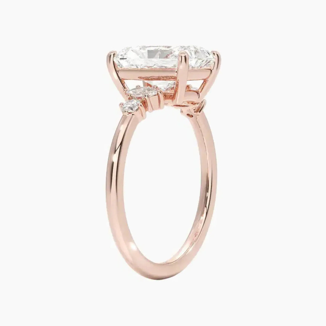 Jordana Radiant Designer 1.5 Carat Lab Grown Diamond Engagement Ring in 18K White Gold