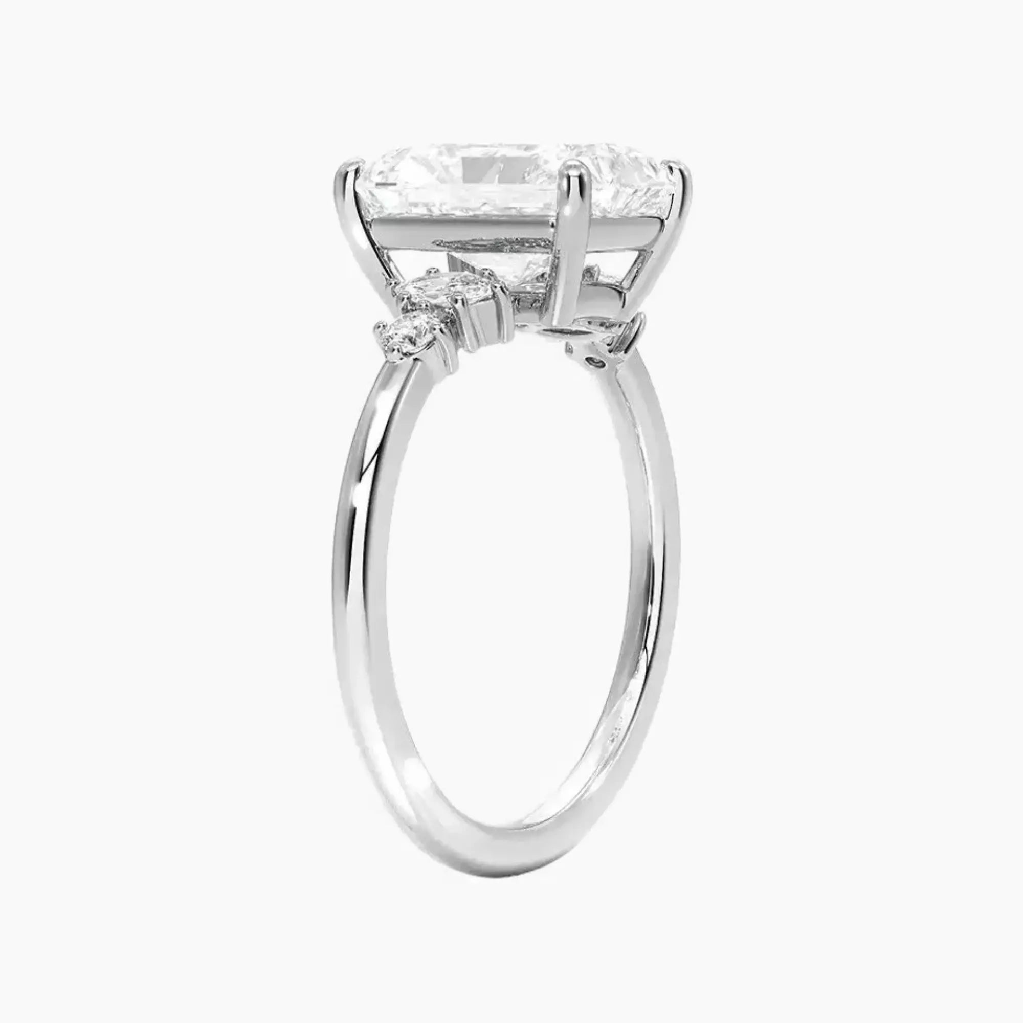 Jordana Radiant Designer 1 Carat Lab Grown Diamond Engagement Ring in 18K White Gold