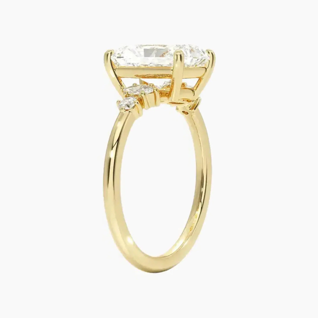 Jordana Radiant Designer 3 Carat Lab Grown Diamond Engagement Ring in 14K Yellow Gold