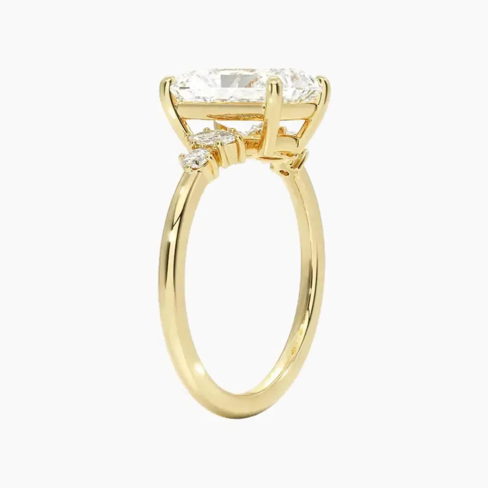 Jordana Radiant Designer Diamond Ring Setting in 18K Rose Gold