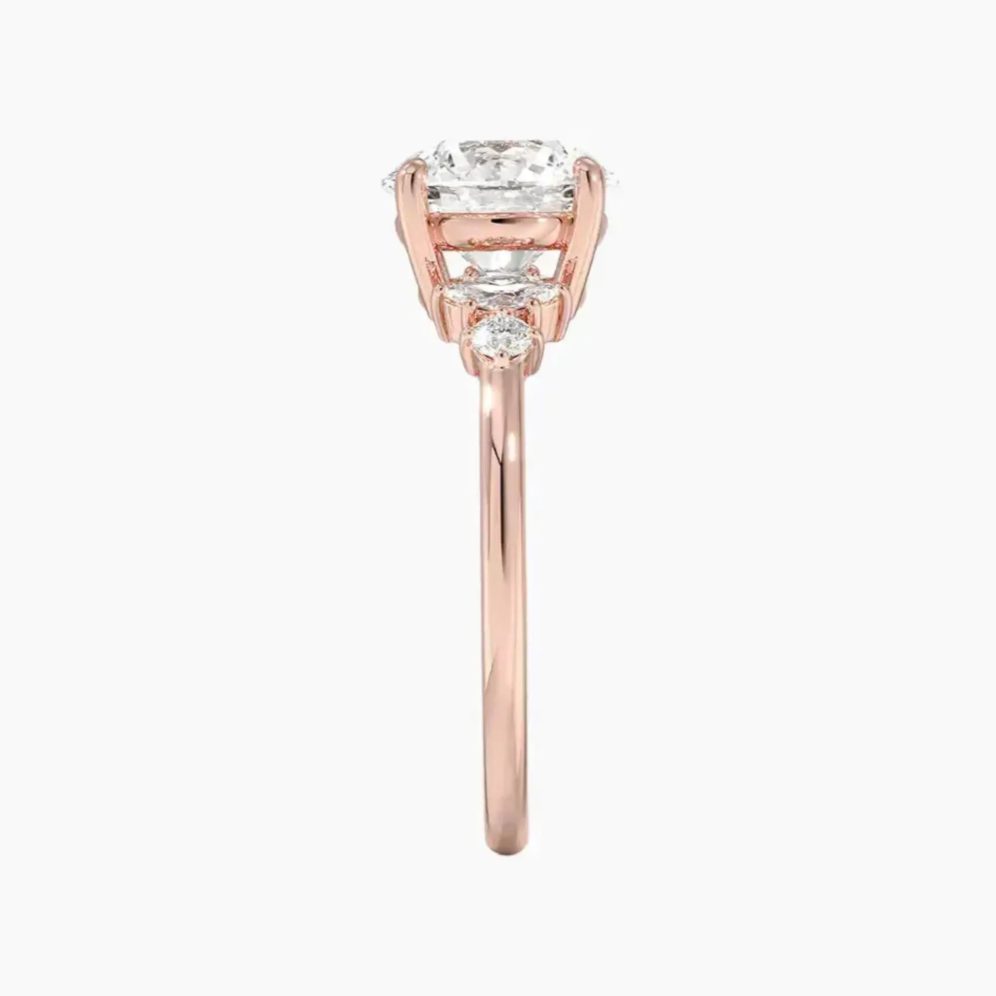 Jordana Round Designer 3 Carat Lab Grown Diamond Engagement Ring in 14K Yellow Gold