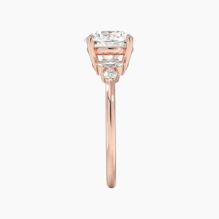 Jordana Round Designer 3 Carat Lab Grown Diamond Engagement Ring in 14K Yellow Gold