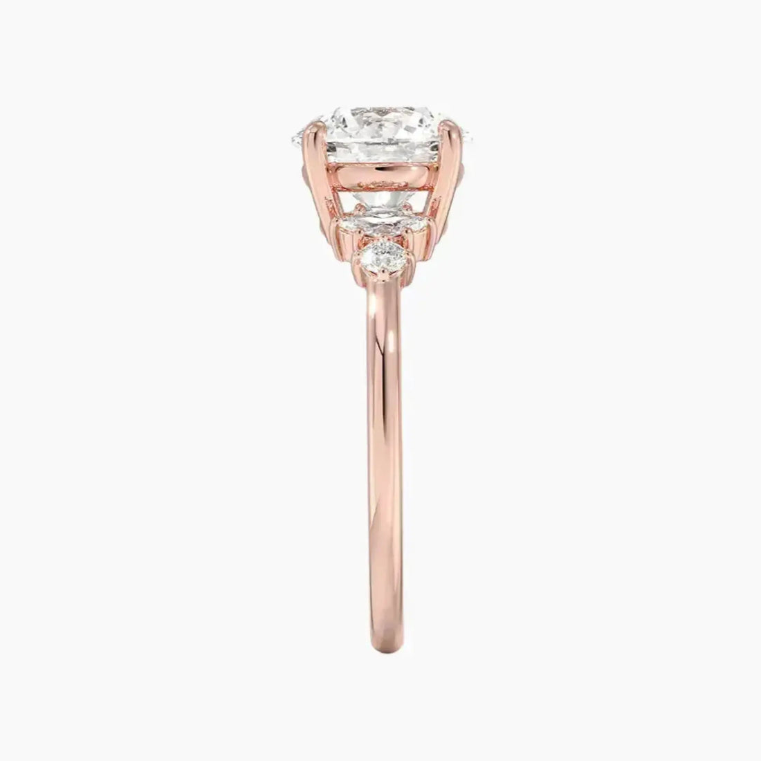 Jordana Round Designer 3 Carat Lab Grown Diamond Engagement Ring in 14K White Gold
