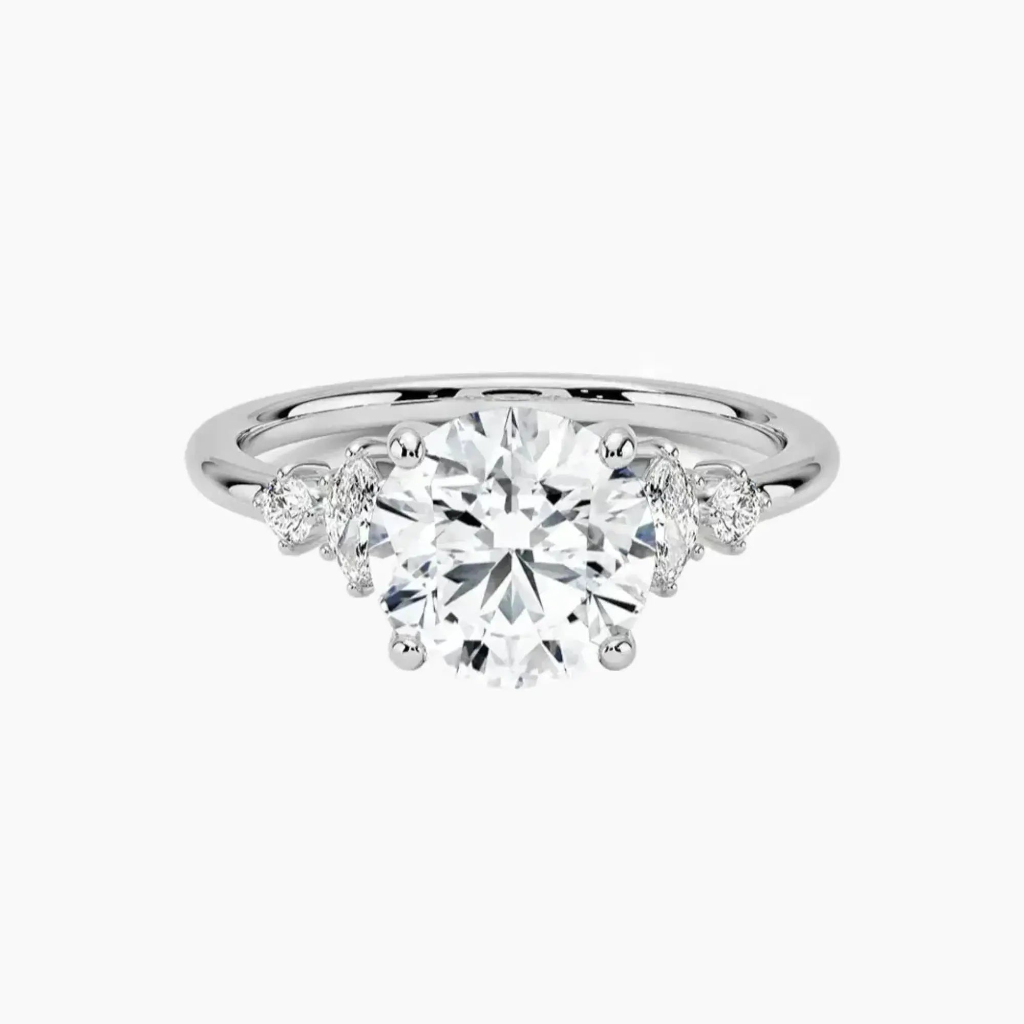 Jordana Round Designer 3 Carat Lab Grown Diamond Engagement Ring in 14K Yellow Gold