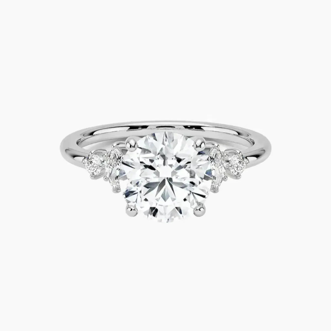 Jordana Round Designer 3 Carat Lab Grown Diamond Engagement Ring in 18K Yellow Gold