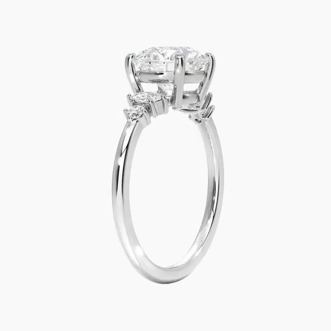 Jordana Round Designer 3 Carat Lab Grown Diamond Engagement Ring in 14K Rose Gold