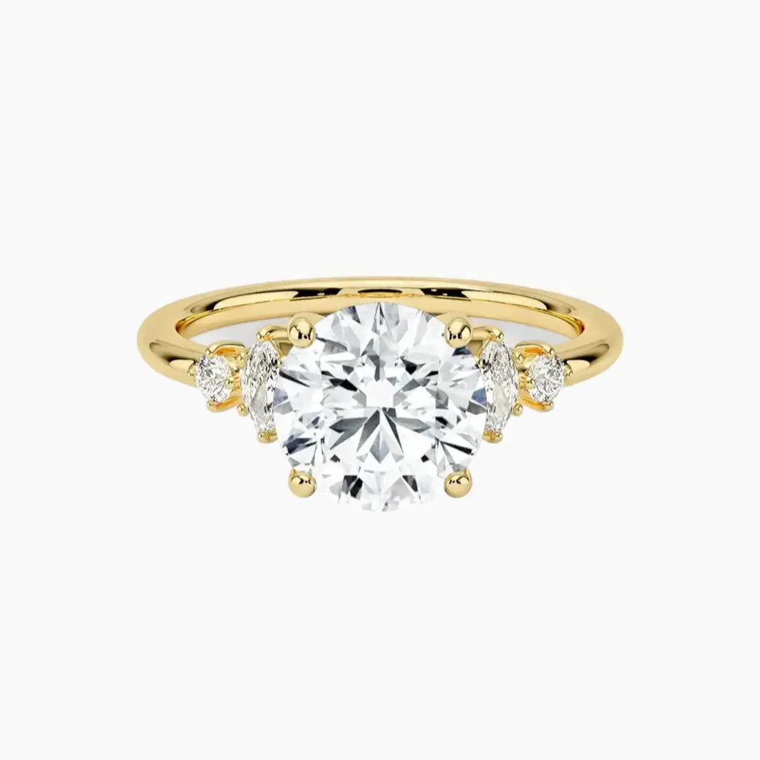 Jordana Round Designer Diamond Ring Setting in 14K Yellow Gold
