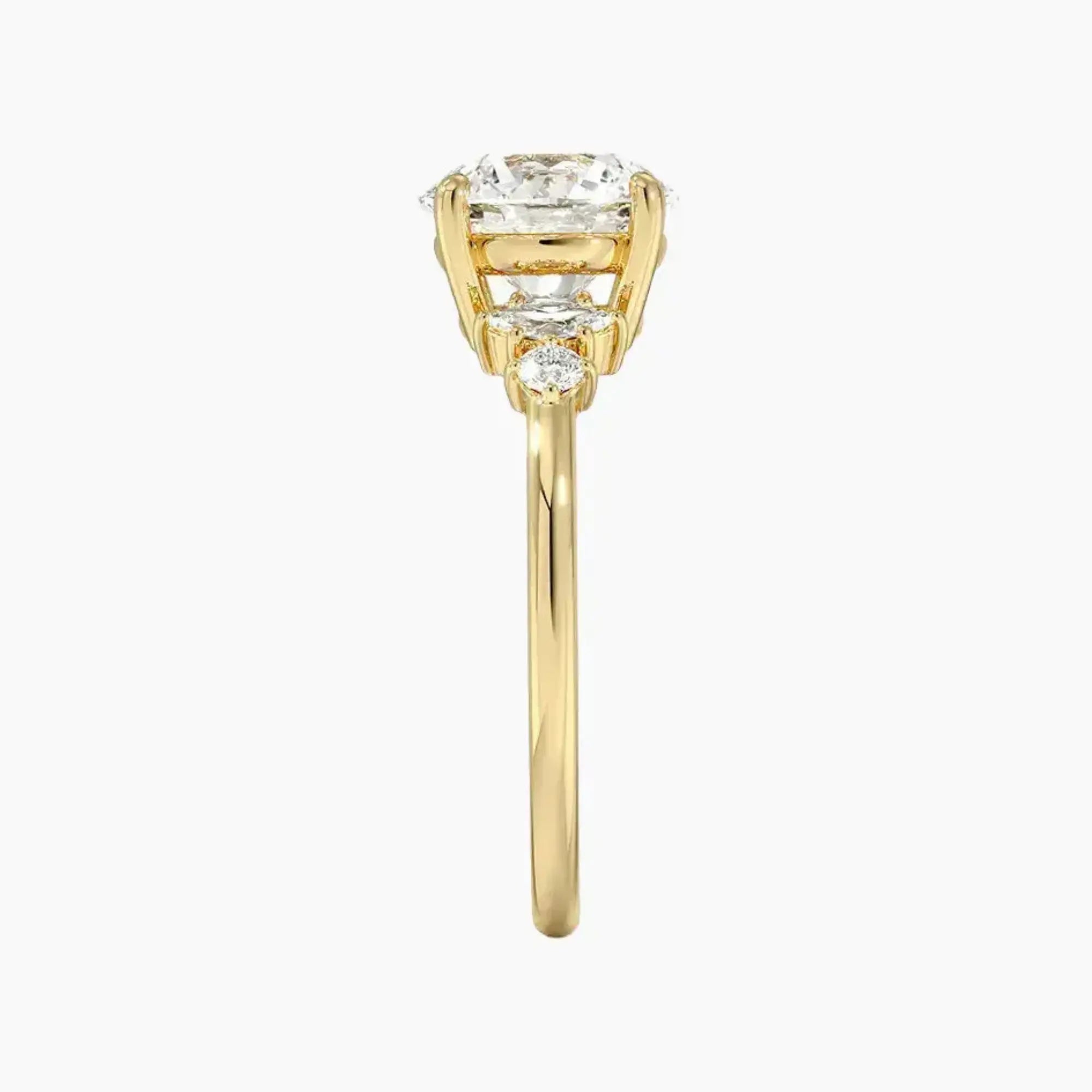 Jordana Round Designer 3 Carat Lab Grown Diamond Engagement Ring in 18K Yellow Gold