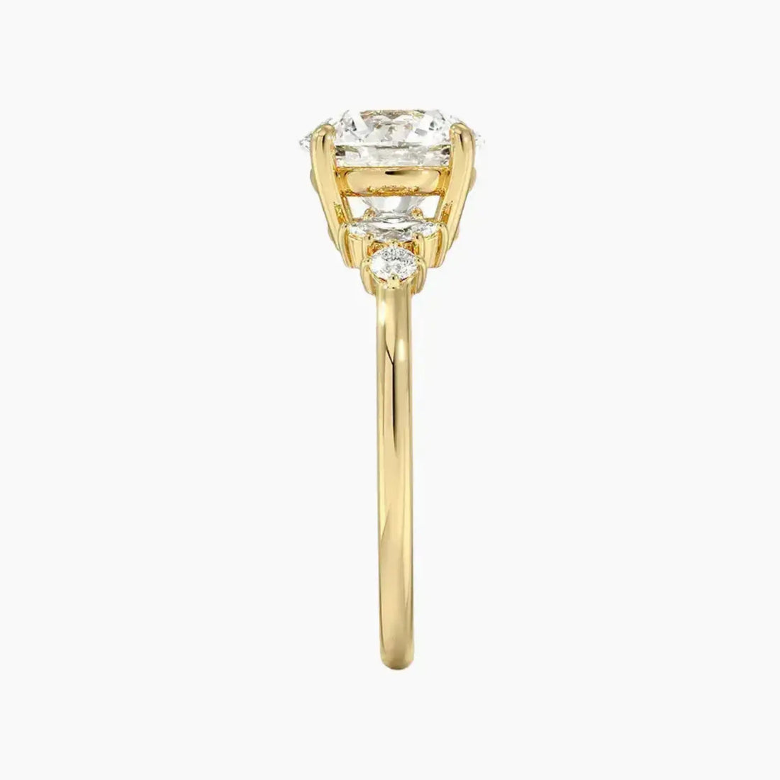 Jordana Round Designer 3 Carat Lab Grown Diamond Engagement Ring in 18K White Gold