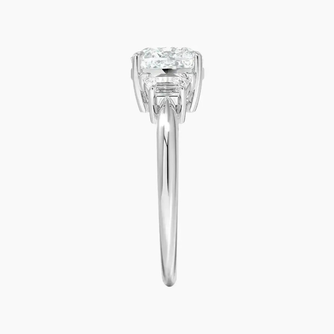 Oriana Cushion Three Stone 1.5 Carat Lab Grown Diamond Engagement Ring in 14K White Gold