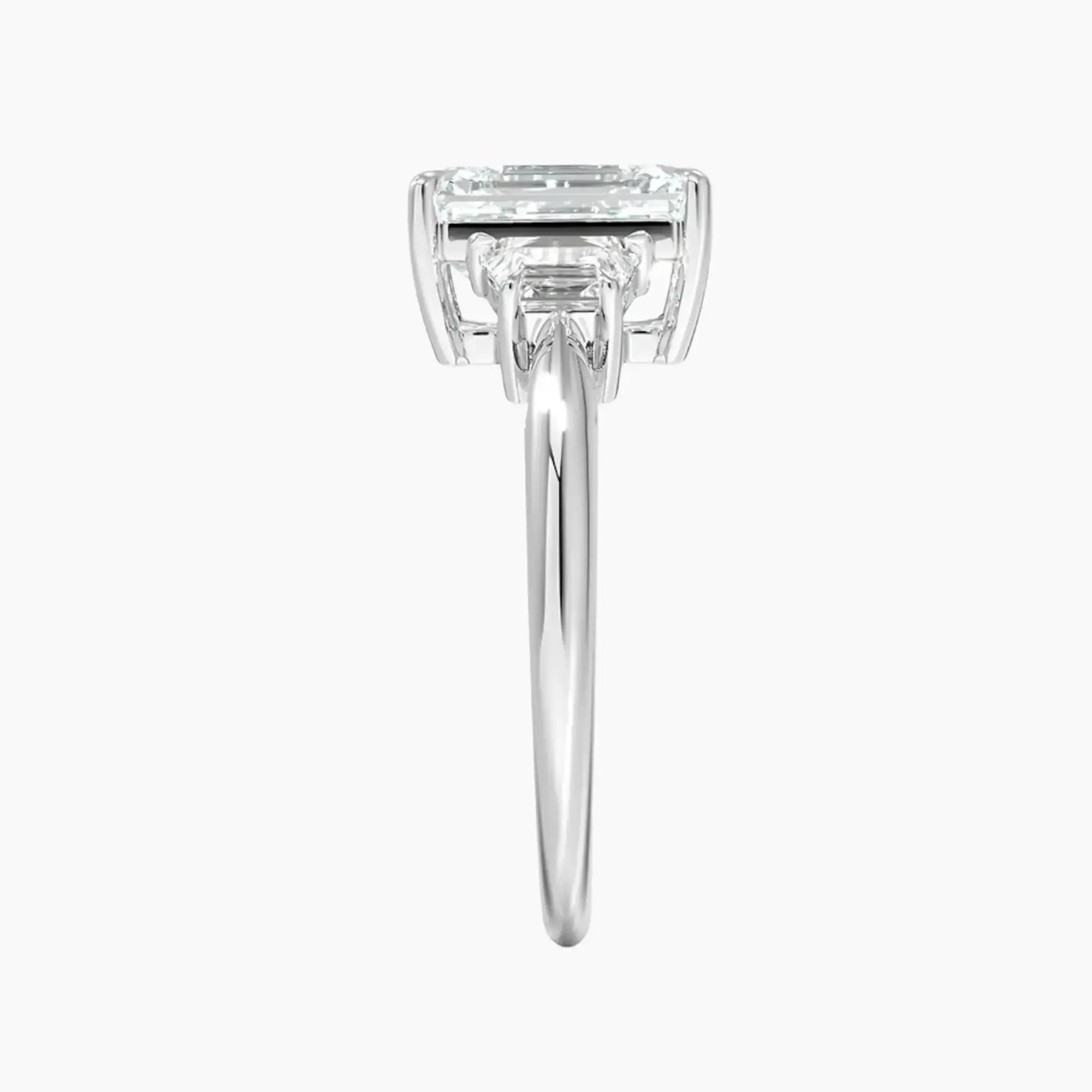 Oriana Emerald Three Stone 3 Carat Lab Grown Diamond Engagement Ring in 18K Yellow Gold