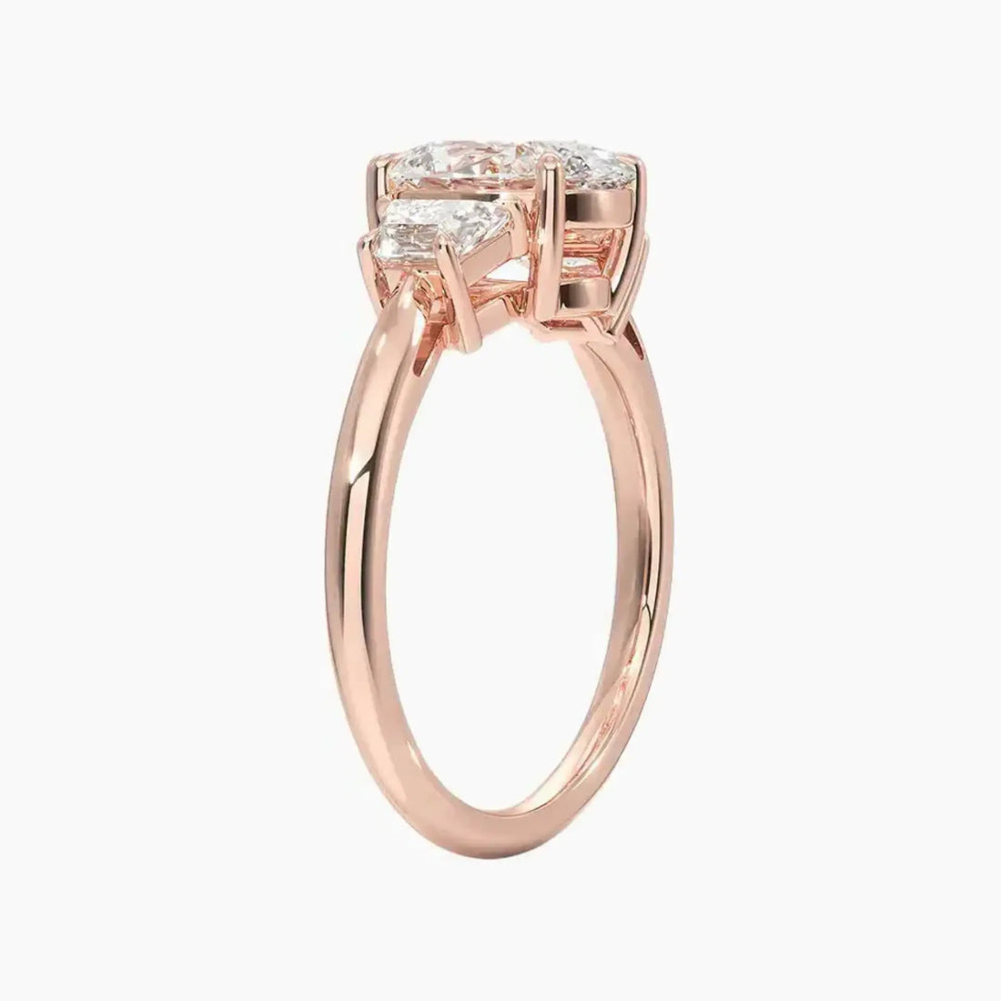Oriana Oval Three Stone 2 Carat Lab Grown Diamond Engagement Ring in 14K White Gold