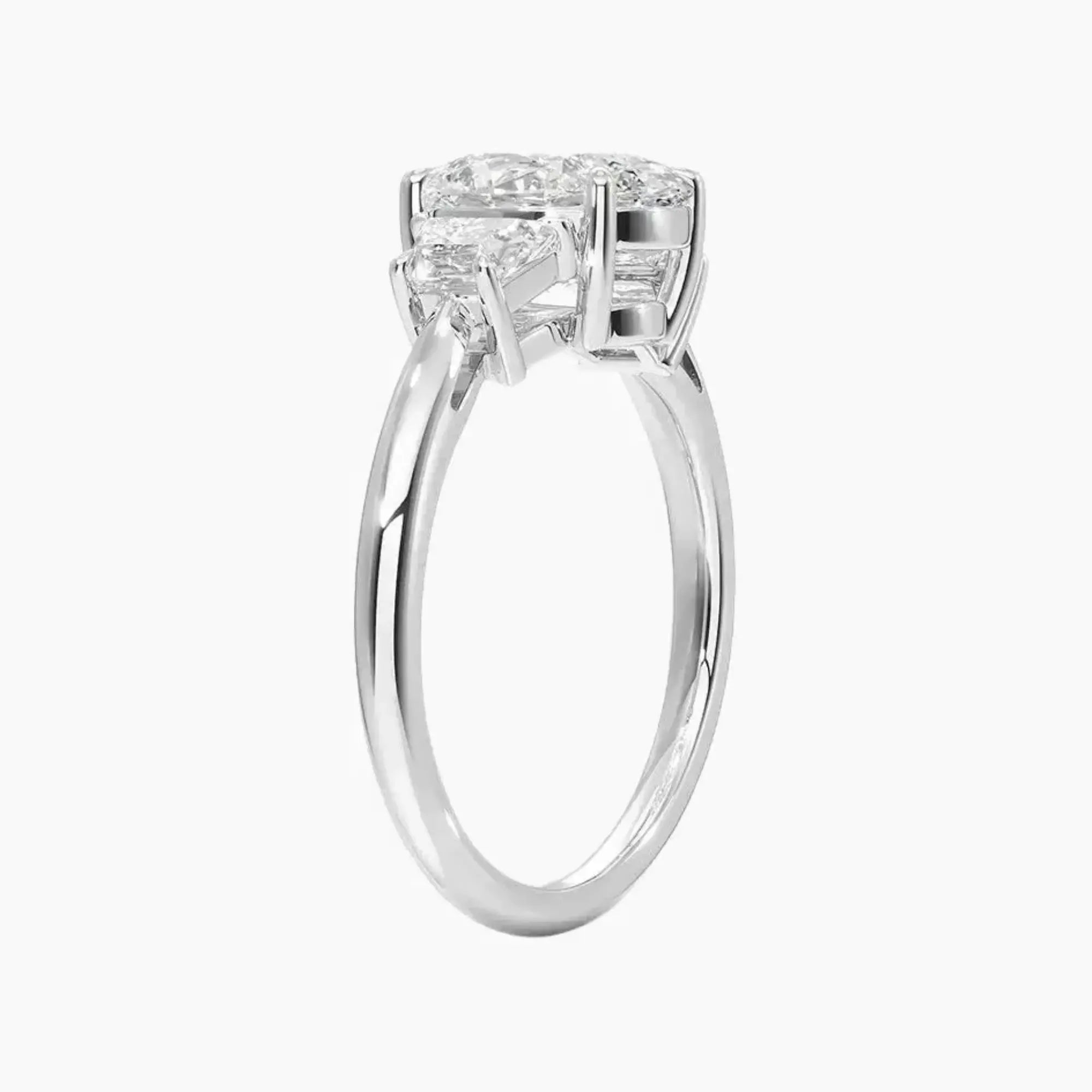 Oriana Oval Three Stone 1.5 Carat Lab Grown Diamond Engagement Ring in 14K White Gold