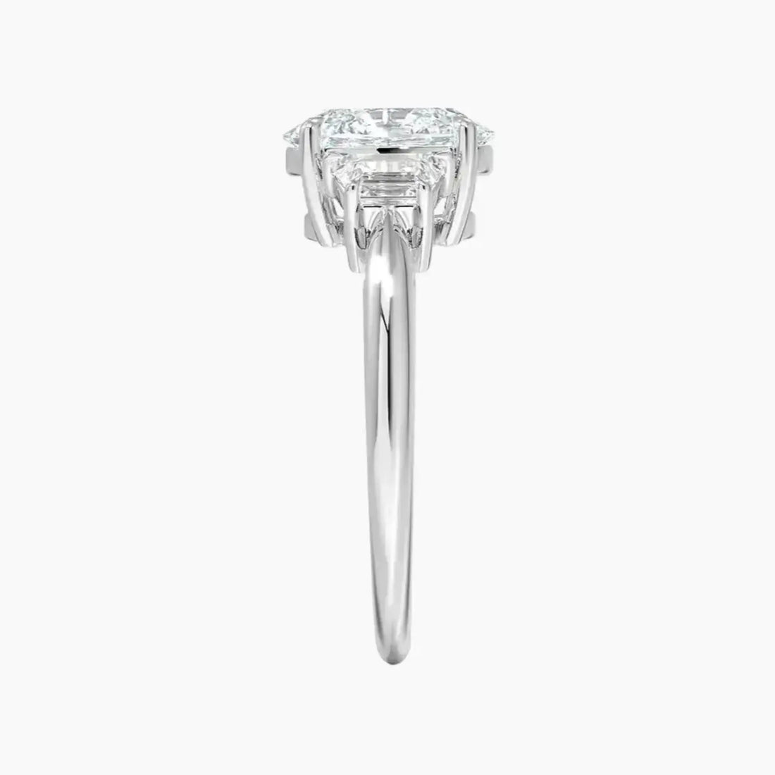 Oriana Oval Three Stone 1 Carat Lab Grown Diamond Engagement Ring in 14K Rose Gold