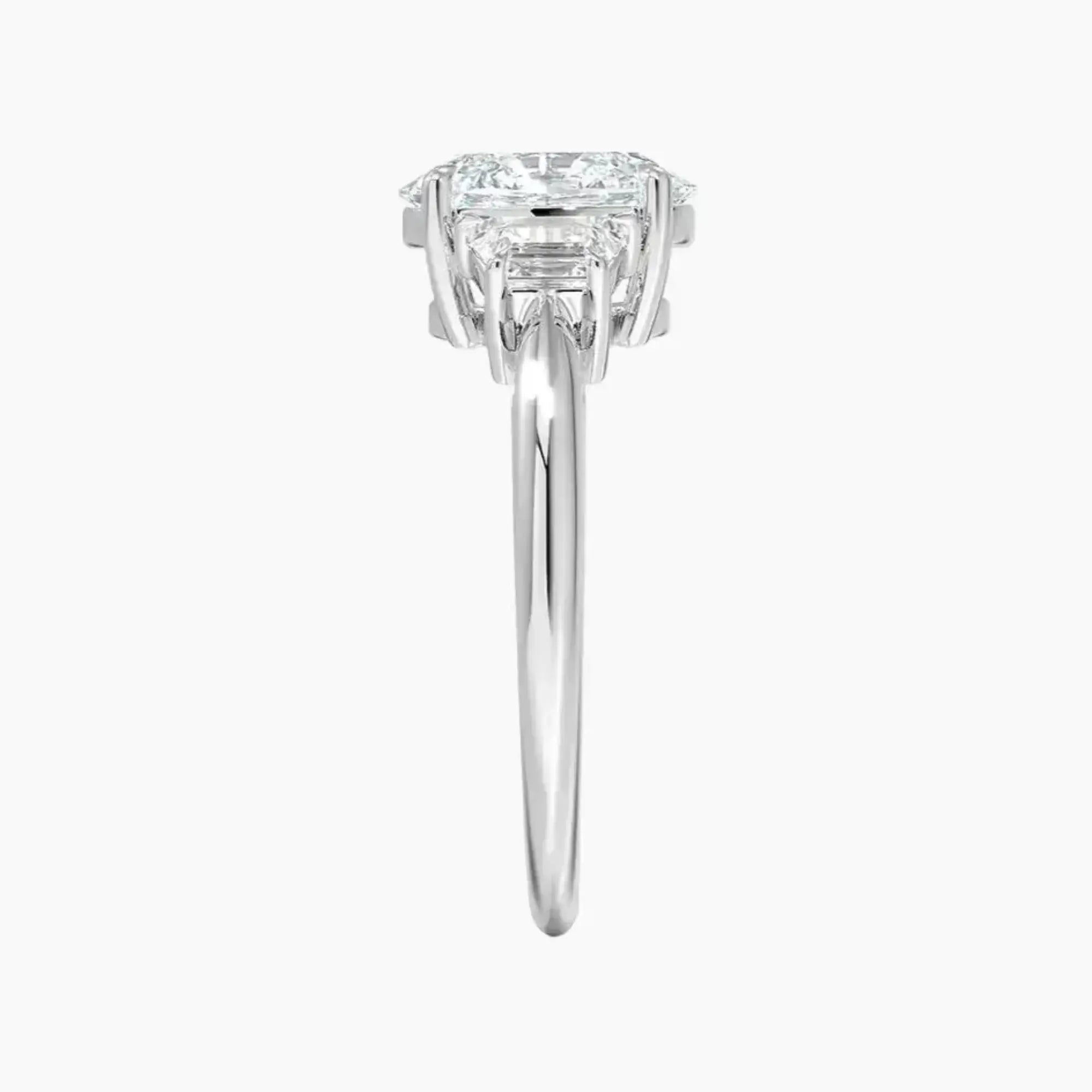 Oriana Oval Three Stone 1.5 Carat Lab Grown Diamond Engagement Ring in 18K Rose Gold
