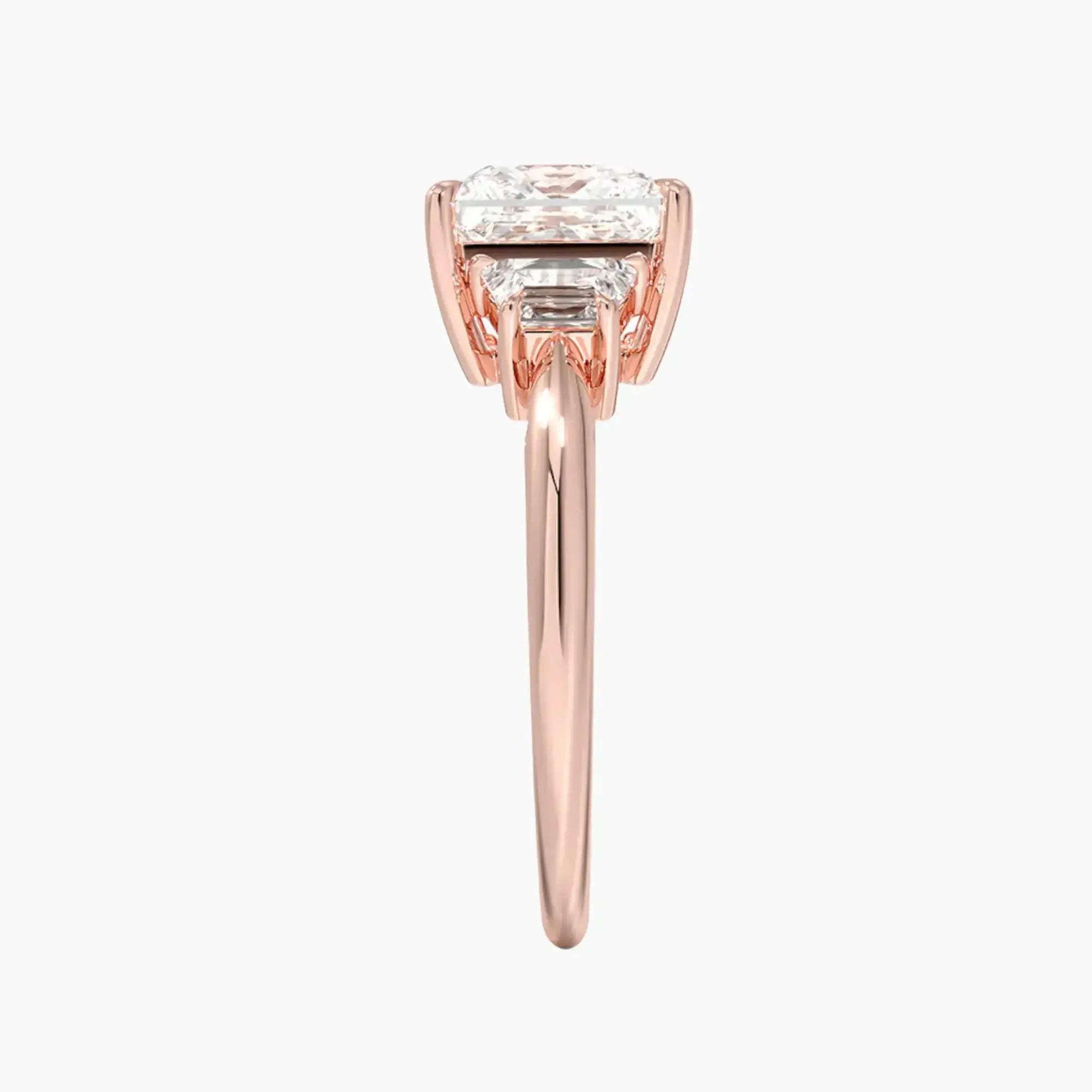 Oriana Princess Three Stone 2.5 Carat Lab Grown Diamond Engagement Ring in 18K White Gold