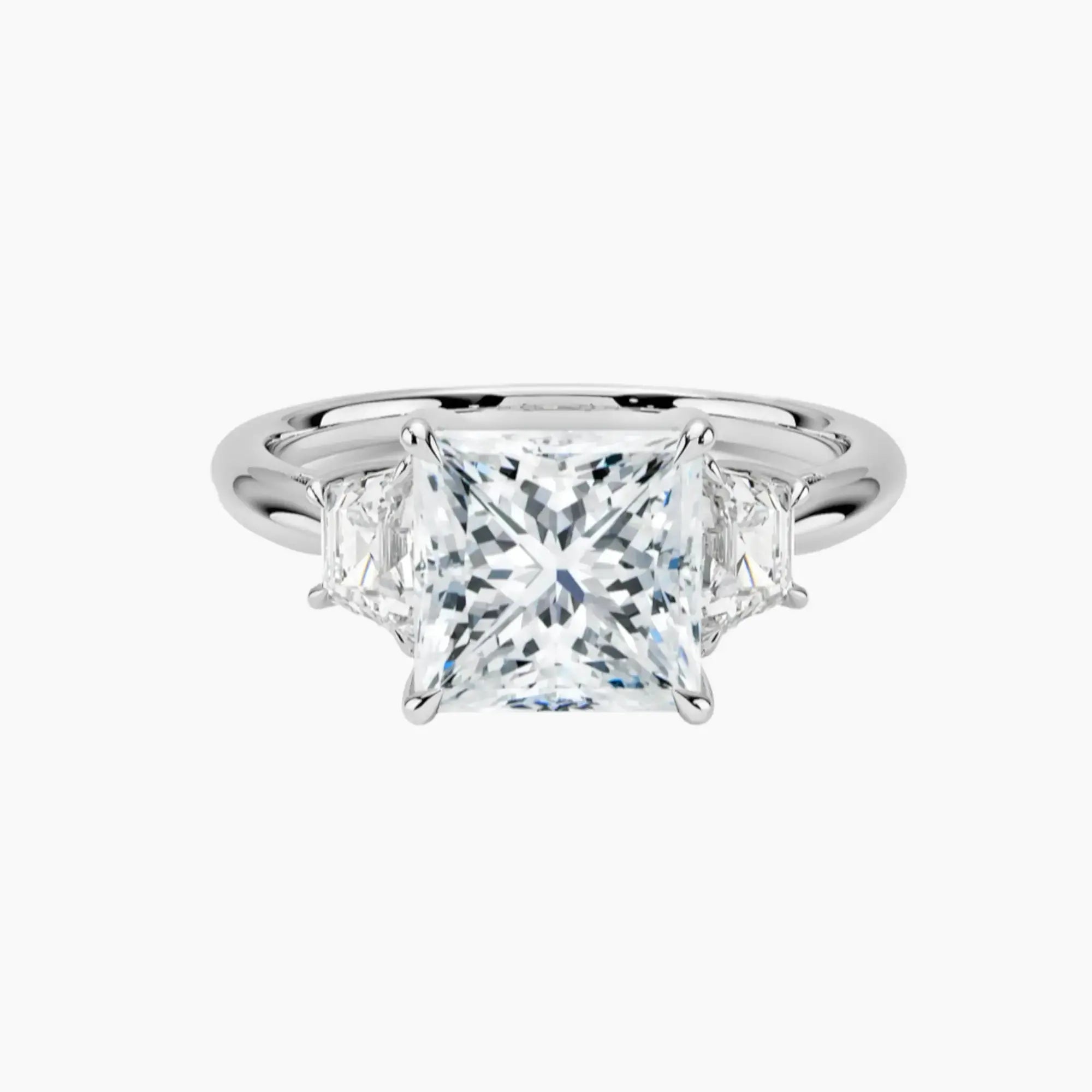 Oriana Princess Three Stone 2 Carat Lab Grown Diamond Engagement Ring in 14K Yellow Gold