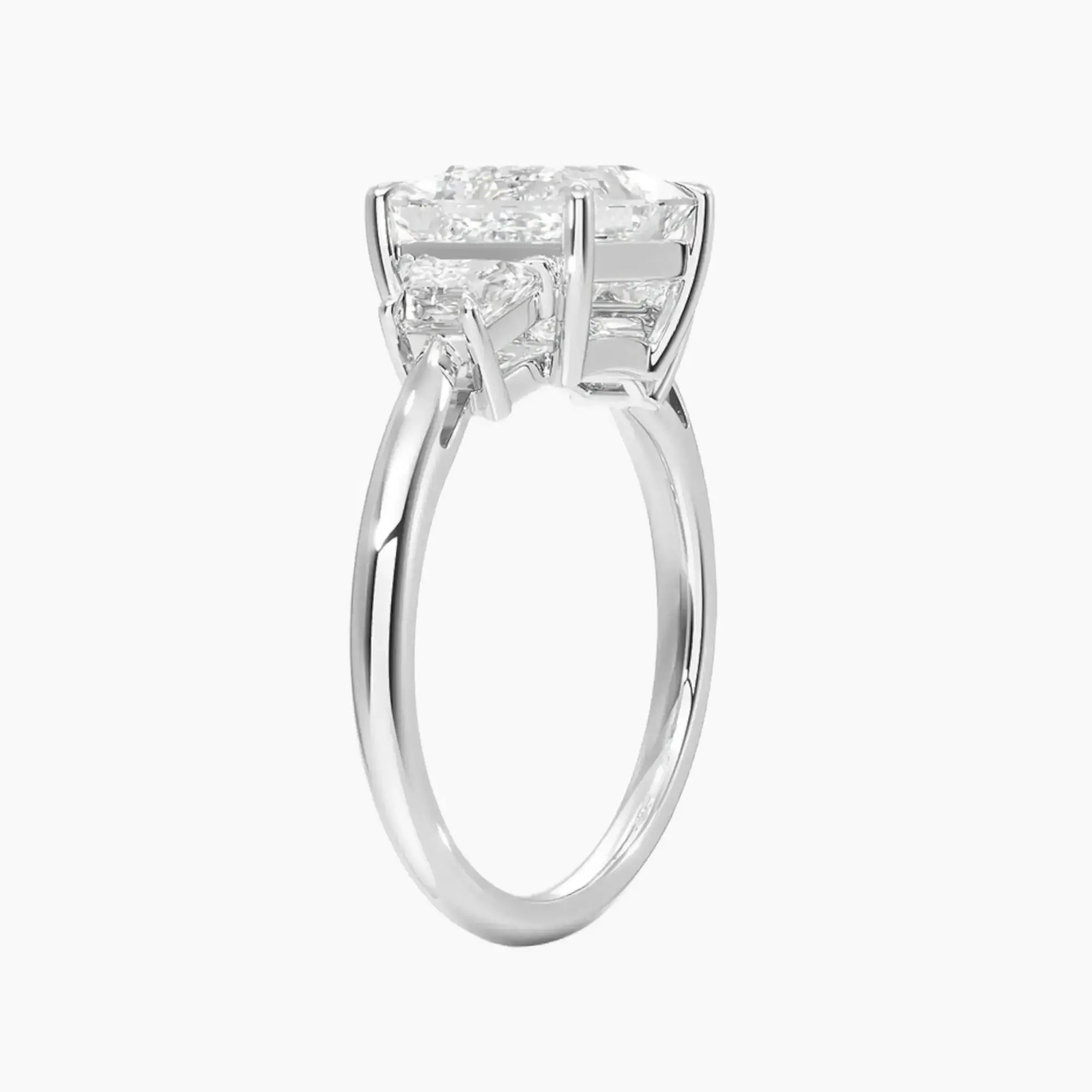 Oriana Princess Three Stone 3 Carat Lab Grown Diamond Engagement Ring in 14K Rose Gold