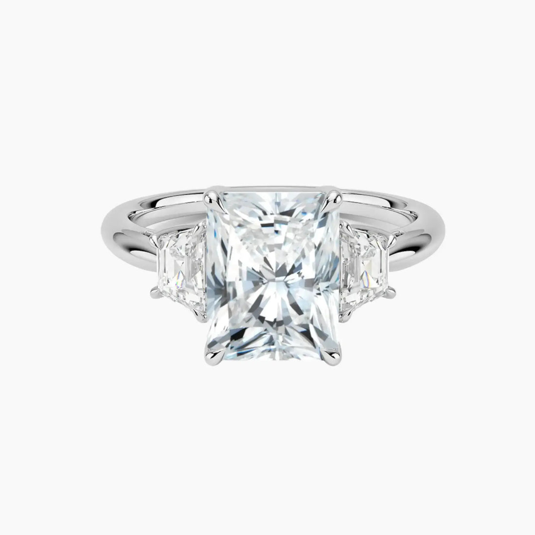 Oriana Radiant Three Stone 1.5 Carat Lab Grown Diamond Engagement Ring in 14K Rose Gold