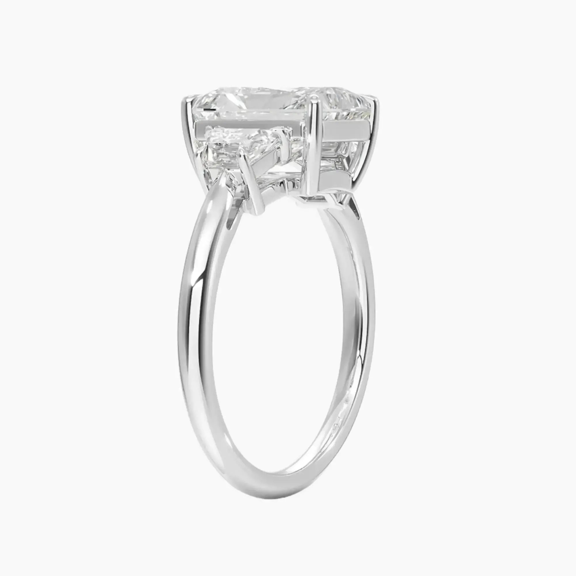 Oriana Radiant Three Stone 2 Carat Lab Grown Diamond Engagement Ring in 14K Rose Gold