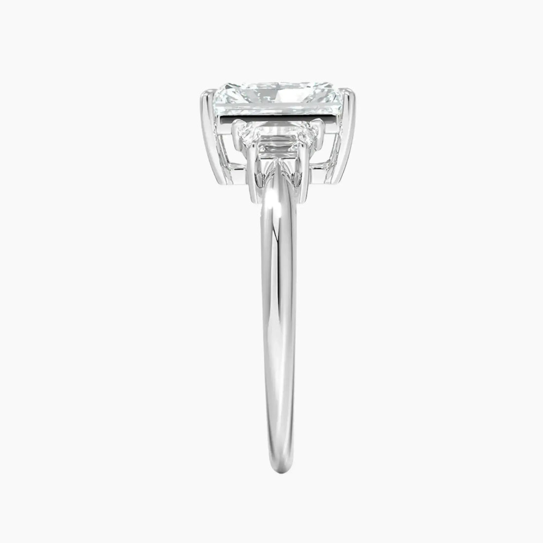 Oriana Radiant Three Stone 2 Carat Lab Grown Diamond Engagement Ring in 14K Rose Gold