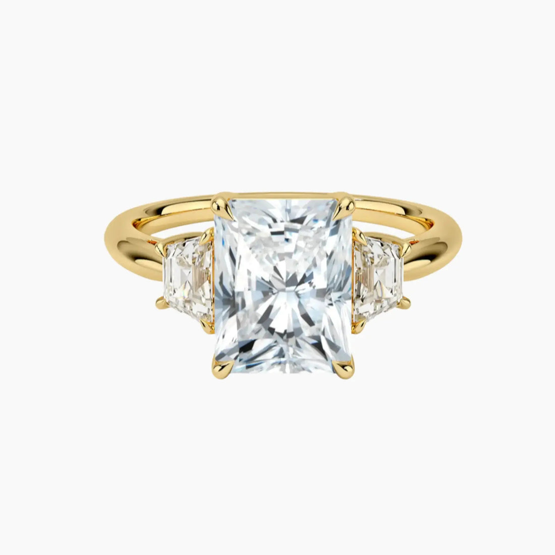 Oriana Radiant Three Stone 2 Carat Lab Grown Diamond Engagement Ring in 18K Rose Gold
