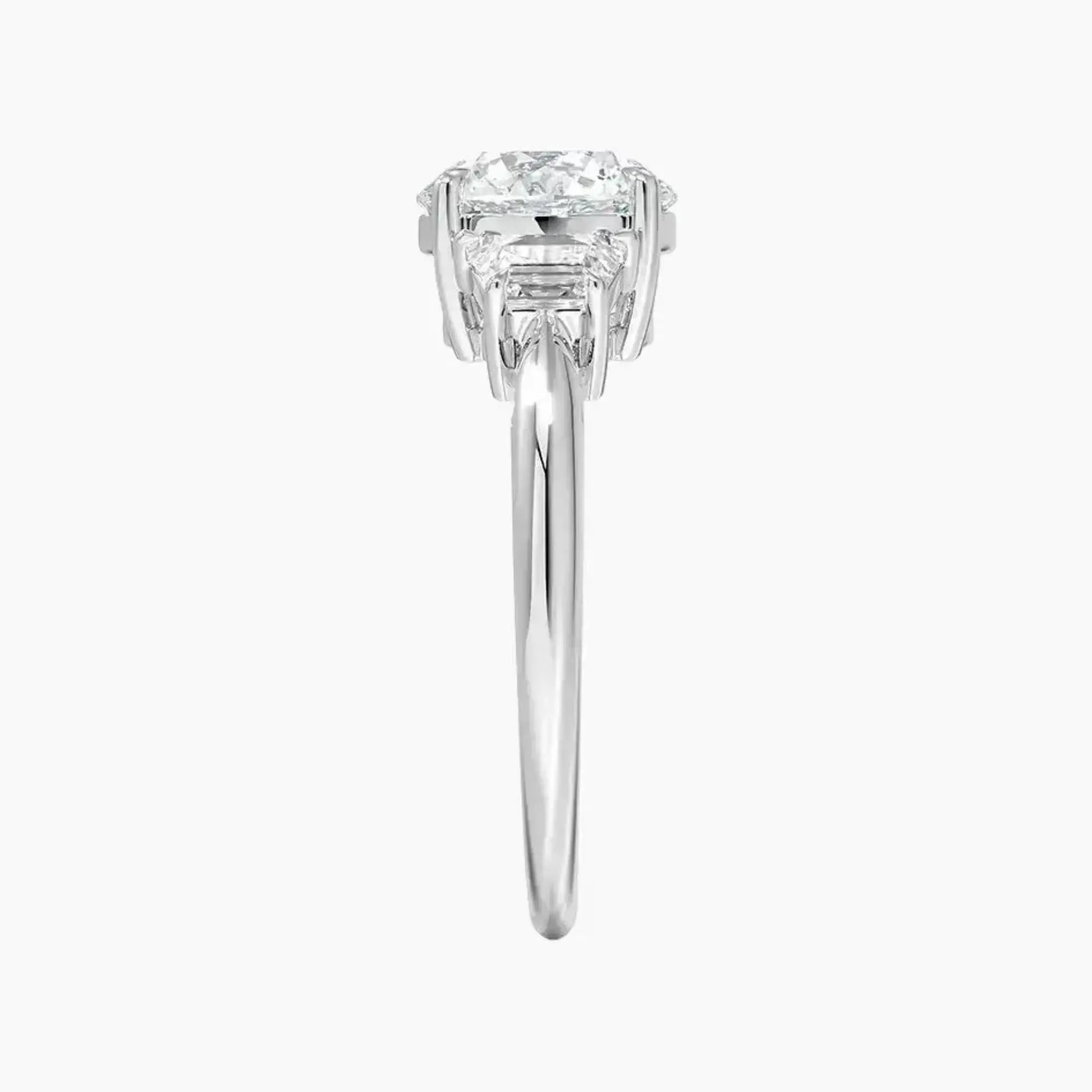 Oriana Round Three Stone 1.5 Carat Lab Grown Diamond Engagement Ring in 18K Yellow Gold