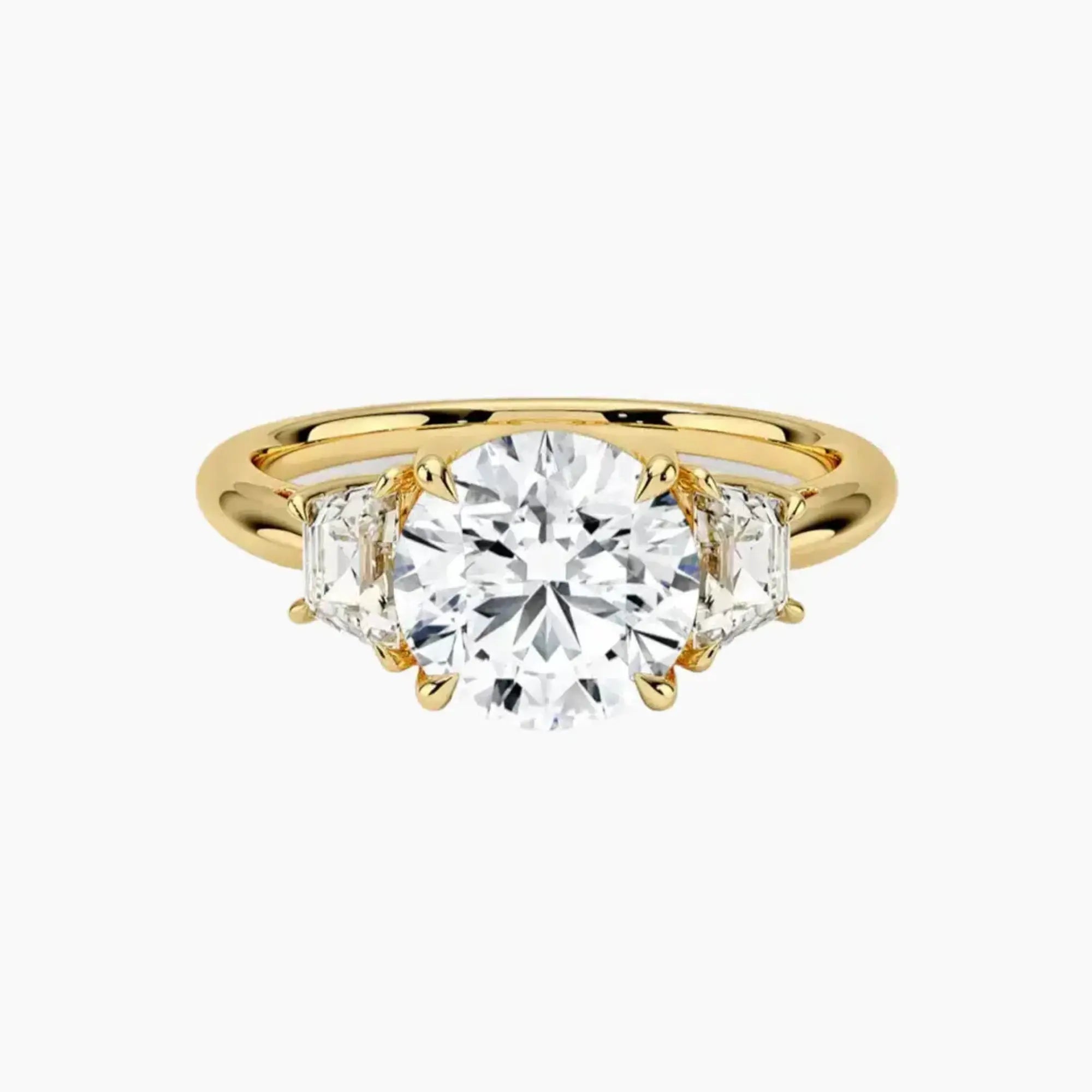 Oriana Round Three Stone 1.5 Carat Lab Grown Diamond Engagement Ring in 18K Rose Gold