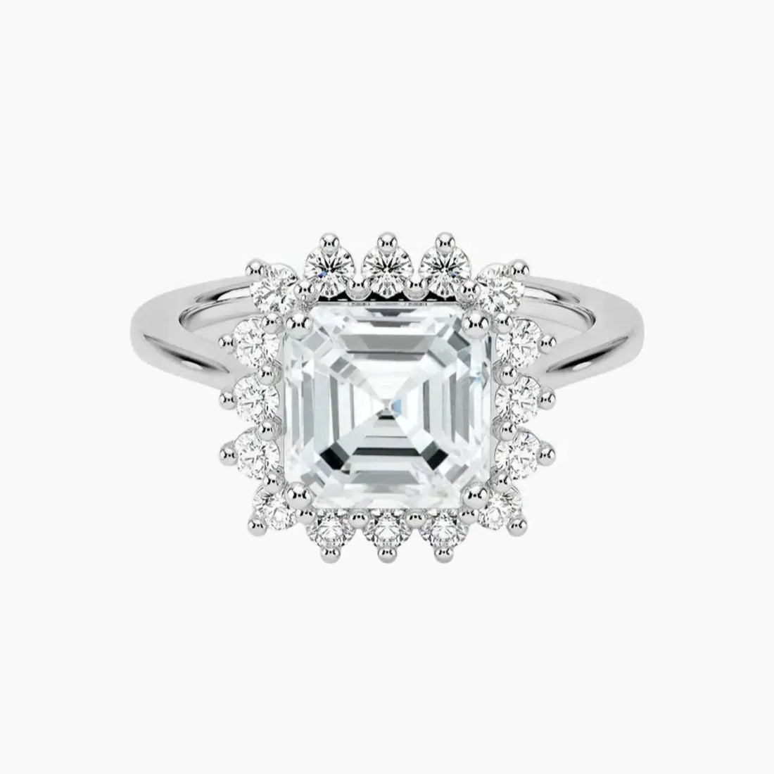Soraya Asscher Designer Diamond Ring Setting in 18K White Gold